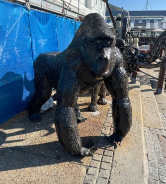 Steel gorilla sculpture at the V&A Waterfront
